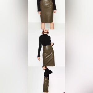 Zara Faux Leather Skirt. Size MED